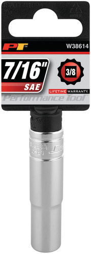 Performance Tool 3/8 in. Drive 12-Point Deep Socket 7/16 in. W38614 - packaging