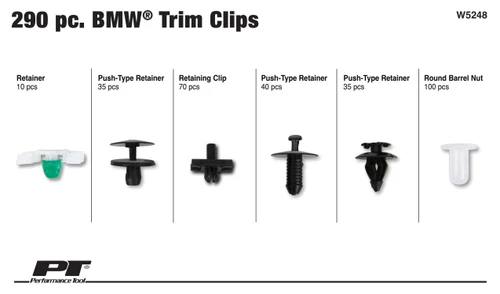 Performance Tool 290-Piece BMW Trim Clip W5248 - diagram