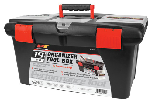 Performance Tool 19 in. Plastic Tool Box W54019 - packaging