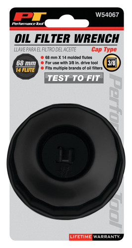 Performance Tool Cap Filter Wrench 68mm 14 Flutes W54067 - packaging