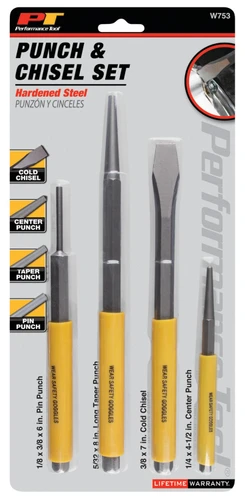 Performance Tool 4-Piece Punch & Chisel Set W753 - packaging