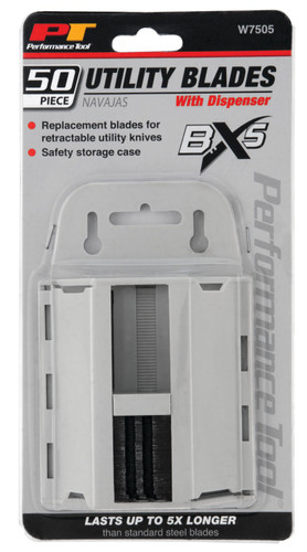 Performance Tool 50-Pack BX5 Utility Knife Blades W7505 - packaging