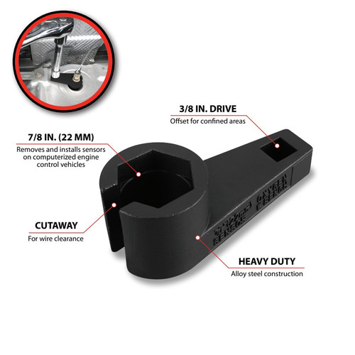 Performance Tool Off Set Oxygen Sensor Wrench W80491 - diagram