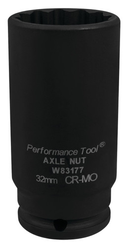 Performance Tool 32mm 12-Point Axle Nut Socket W83177 - front view