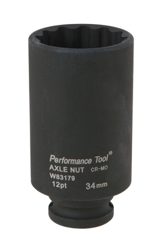 Performance Tool 34mm 12-Point Axle Nut Socket W83179 - front view
