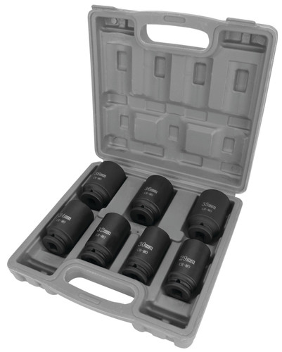 Performance Tool 7-Piece 1/2" Drive Axle Nut Socket Set W89323 - front view