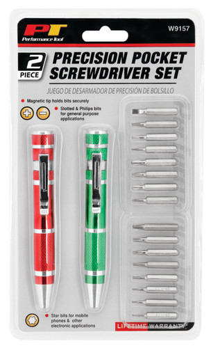 Performance Tool 2-Piece Precision Pocket Screwdriver W9157 - packaging