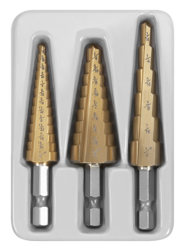 Performance Tool 3-Piece Step Drill Set W9003
