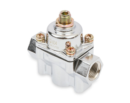 Chrome Carbureted Fuel Pressure Regulator 12-804 - angled view