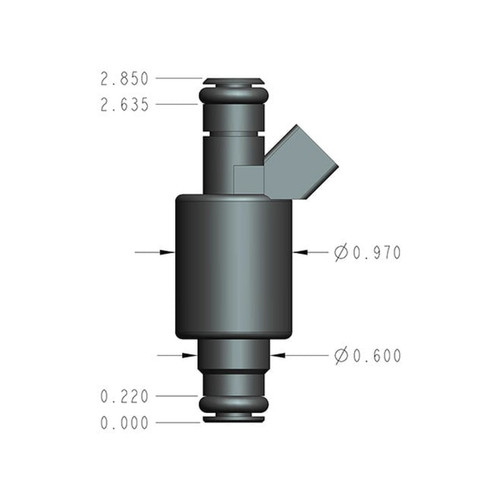 66 lb/hr Performance Fuel Injectors - Set of 8 522-668 - front view