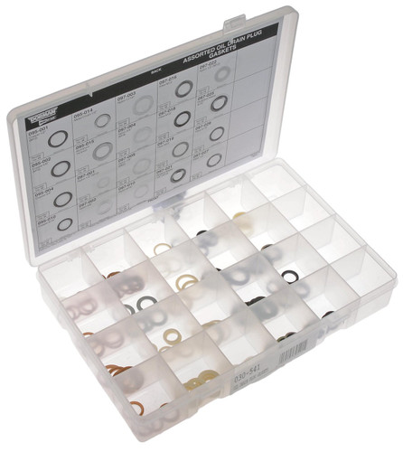 Dorman Oil Drain Plug Gasket Tech Tray - 20 SKU - 115 Pcs. 030-541 - angled view