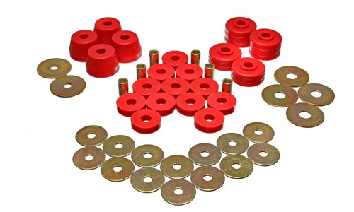 Energy Suspension Red Body Mount Bushing Set for Dodge | 5.4102R