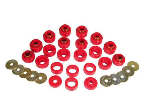 Prothane Red Body Mount Kit for 87-96 Jeep Wrangler YJ