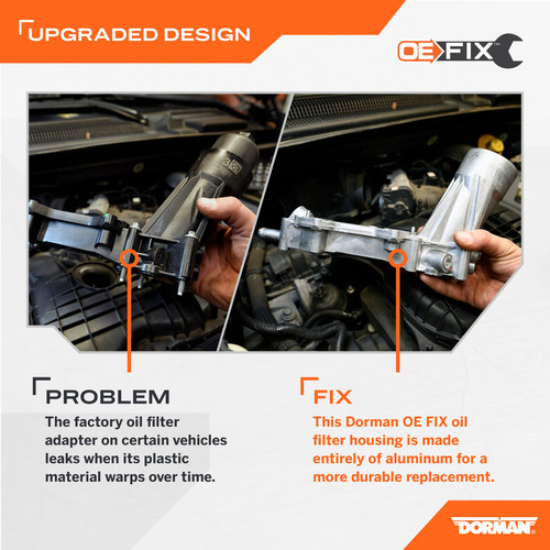 Dorman Upgraded Aluminum Engine Oil Filter Housing With Oil Cooler And Filter 926-959 - connector view
