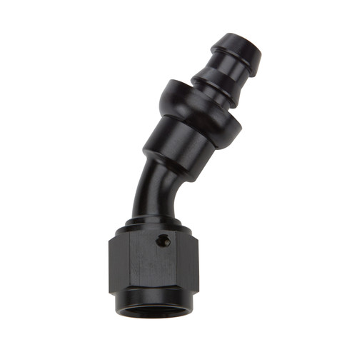 Allstar Performance 49423 | Pushlock Hose End Black 30 Deg Elbow -8