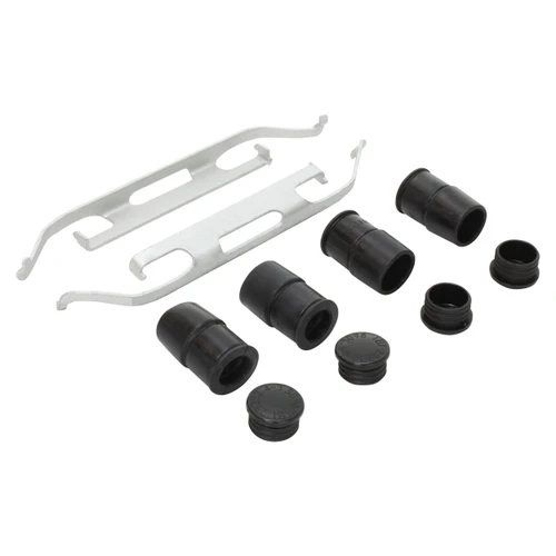 Quality-Built Front Black Series Ceramic Brake Pads with Hardware 1003-1123C - kit contents