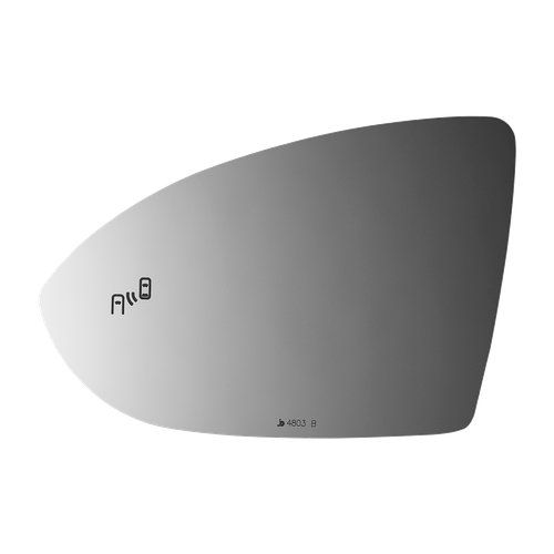 Burco Left Flat Fit-Over Door Mirror Glass with Blind Spot Icon 4803B