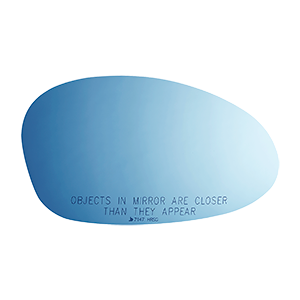 Burco Right Heated Blue Tinted Convex Door Mirror Glass with Backing Plate 7147HRSG