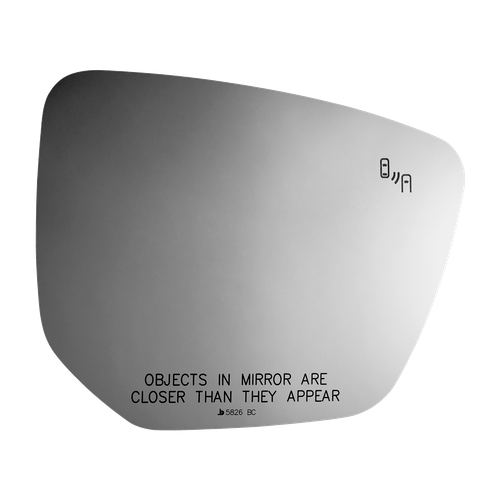 Burco Right Convex Fit-Over Door Mirror Glass with Blind Spot and Cross Path Icons 5826BC