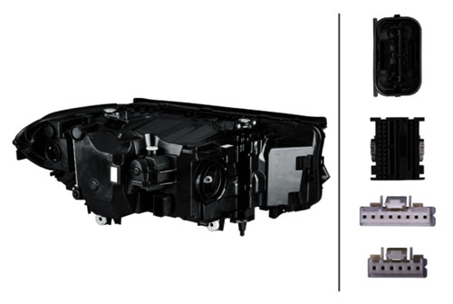 HELLA Left Headlight Assembly 354836151 - back view