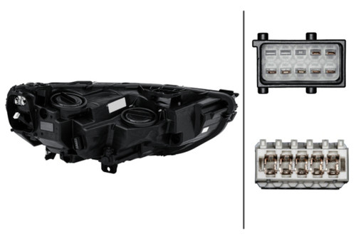 HELLA Left Headlight Assembly 354869091 - back view