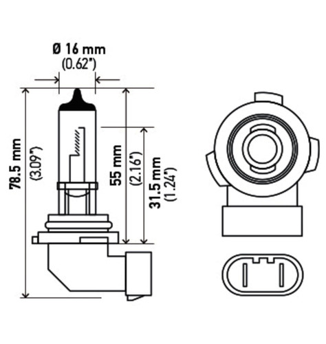 HELLA Multi-Purpose Light Bulb H10 - diagram