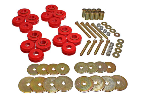 Energy Suspension Body Cab Mount Set - Red 4.4110R