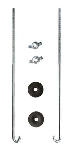 Deka Battery Hold-Down Bolts with Washers and Nuts - 10 in Silver 00242 - front view