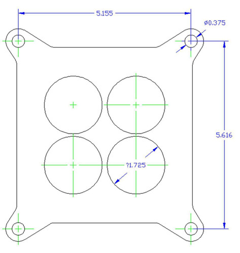 Phenolic Carb Spacer for Holley 4150/4160 4-Hole 1/4in
