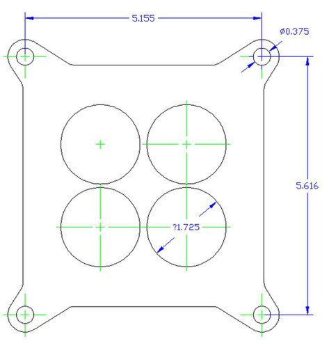 Phenolic Carb Spacer for Holley 4150/4160 4-Hole 1/4in