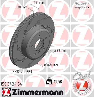 Zimmermann Black Z Front Disc Brake Rotor - 348 mm 150.3434.54 - diagram