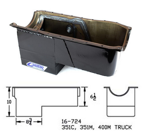 Rear Sump 4X4 Truck Oil Pan for Ford 351C Black