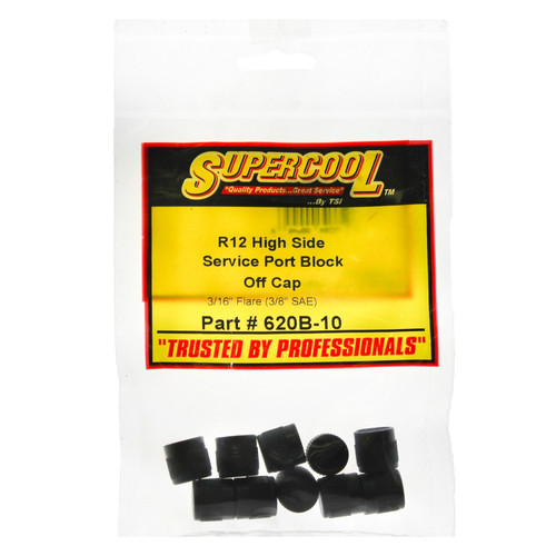 TSI Supercool 3/16 in R12 Service Port Cap - 10 Pack 620B-10 - front view