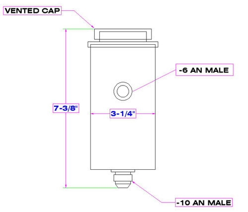 Universal Aluminum Power Steering Tank -10AN/-6AN Fittings