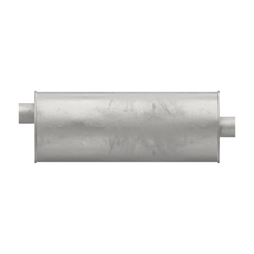 SoundFX Direct Fit Exhaust Muffler 2.5 in Inlet (ID) 2.5 inOutlet (ID) 27262 - angled view
