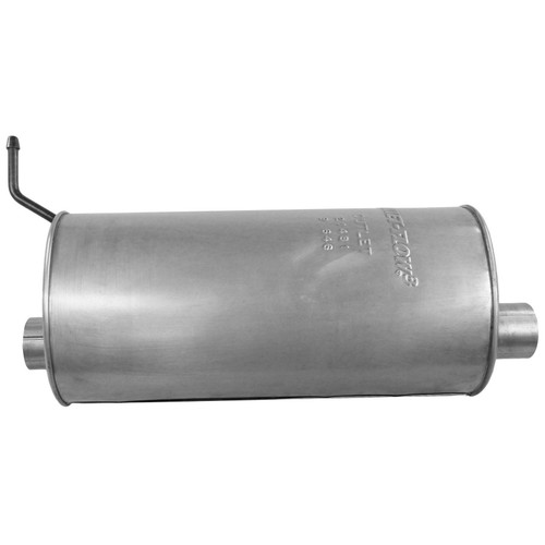 Quiet-Flow SS Direct Fit Exhaust Muffler 2.5 in Inlet (ID) 2.5 in Outlet (ID) 21481 - front view