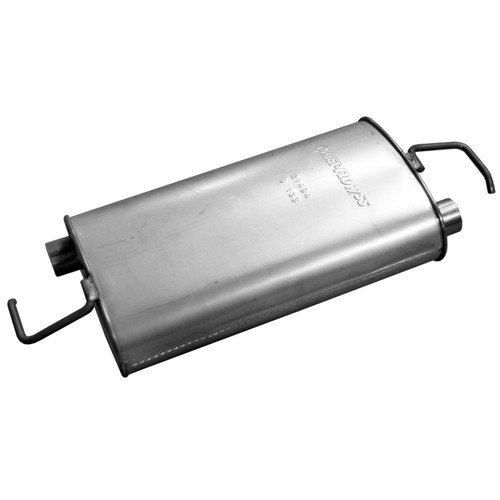 Quiet-Flow SS Direct Fit Exhaust Muffler 2 in Inlet (ID) 2 in Outlet (ID) 21494 - front view