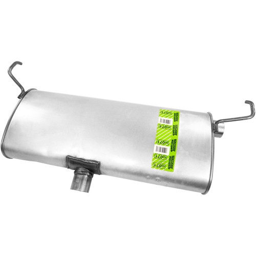 Quiet-Flow SS Direct Fit Exhaust Muffler Assembly 2.25 in Inlet (ID) 2.25 in Outlet (ID) 50071 - front view