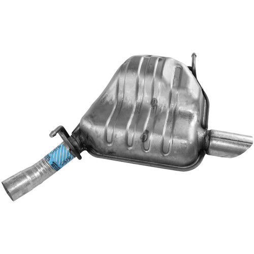 Rear Quiet-Flow SS Direct Fit Exhaust Muffler Assembly 2.5 in Inlet (ID) 3 in Outlet (OD) 53978 - front view