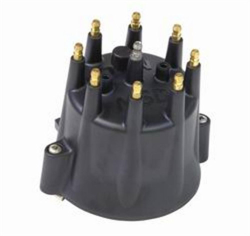 MSD Ignition 84333 | Distributor Cap V8 HEI Terminals Black with Wire Retainer