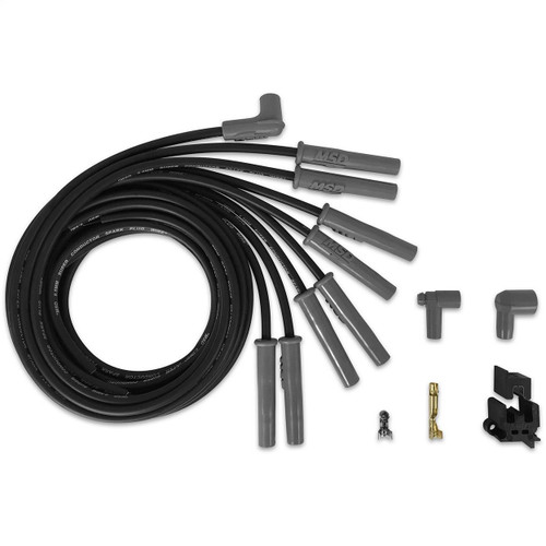 Black Super Conductor Spark Plug Wire Set for 8-Cylinder Multi-Angle HEI