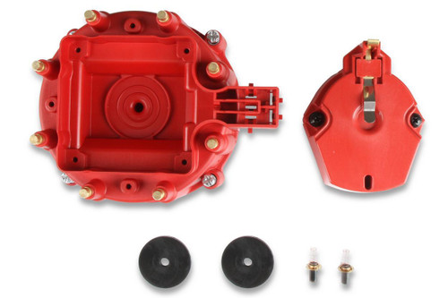 MSD Ignition 8416 | Distributor Cap and Rotor Red for GM HEI