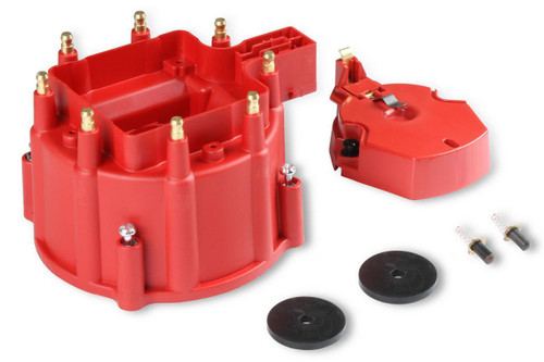 MSD Ignition 8416 | Distributor Cap and Rotor Red for GM HEI