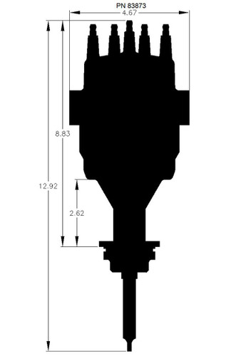 MSD Ignition 83873 | Black Ready-To-Run Distributor for Chrysler 426/440