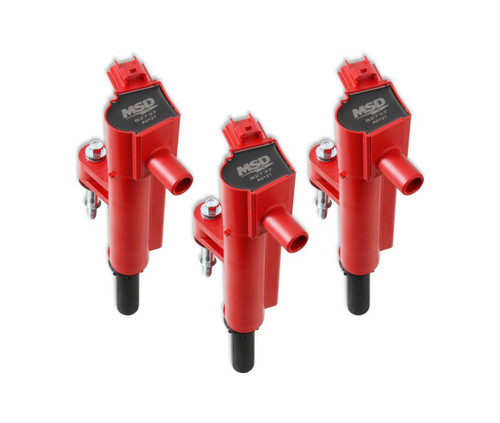 MSD Ignition 827376 | Blaster Ignition Coil Red for Chrysler 3.7L 3-Pack