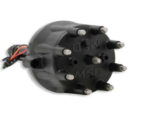 MSD Ignition 83607 | Black Ready-to-Run Marine Distributor for Chevy V8