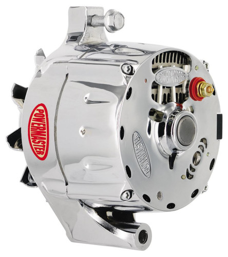 Powermaster 100 Amp 12V Chrome V-Belt Smooth Upgrade Alternator for Ford 8-37101