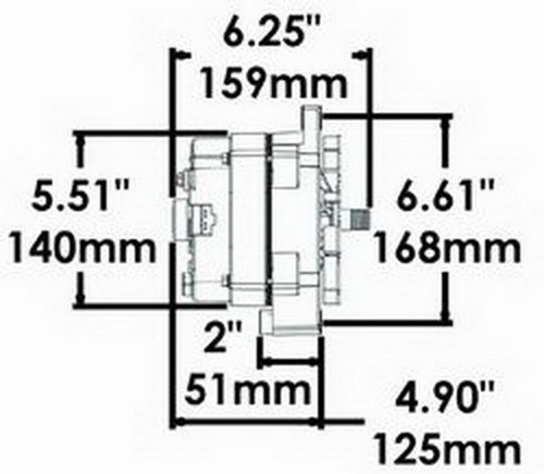 Powermaster 100 Amp 12V Natural V-Belt Race Alternator for GM 12SI | 8002
