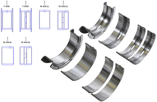 Enginetech BC384J | Main Bearings for 86-08 Ford 3.0L/183 OHV V6 Vulcan