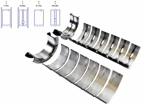 Enginetech BC468JSTD Standard Main Bearing Set for 1991-2006 Jeep 4.0L 242ci I6 - Complete OEM-Spec Main Bearing Set - OEM-Spec Replacement